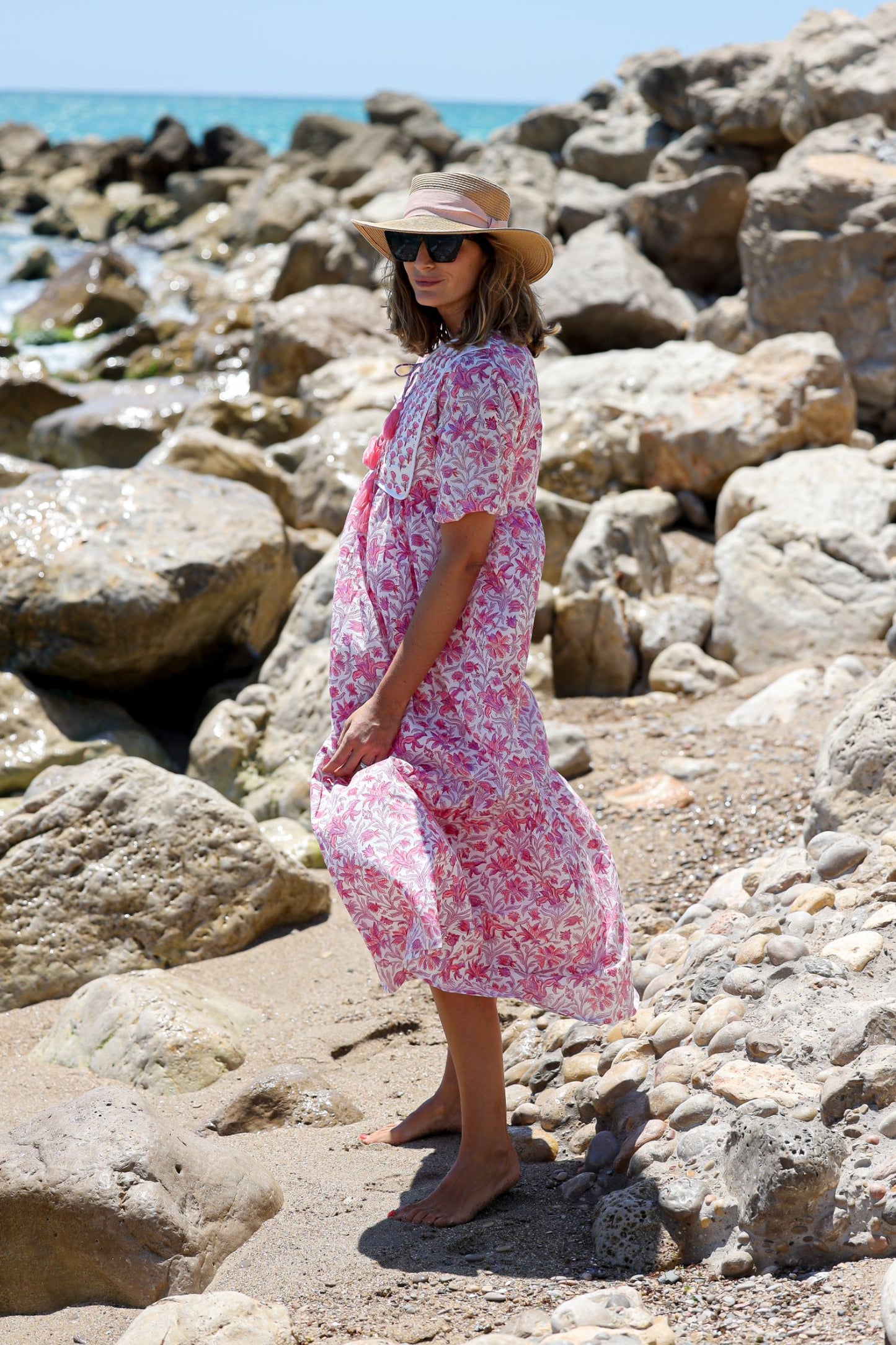 My Mamis - Calella Long Dress-Mauve-Side