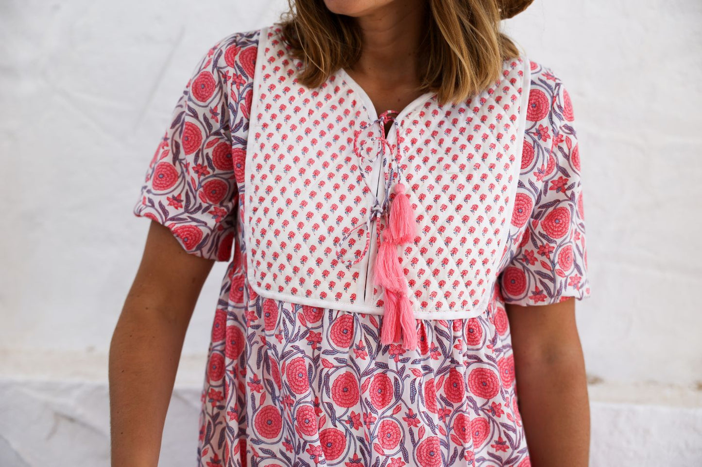 My Mamis - Calella Long Dress-Pink-Closeup