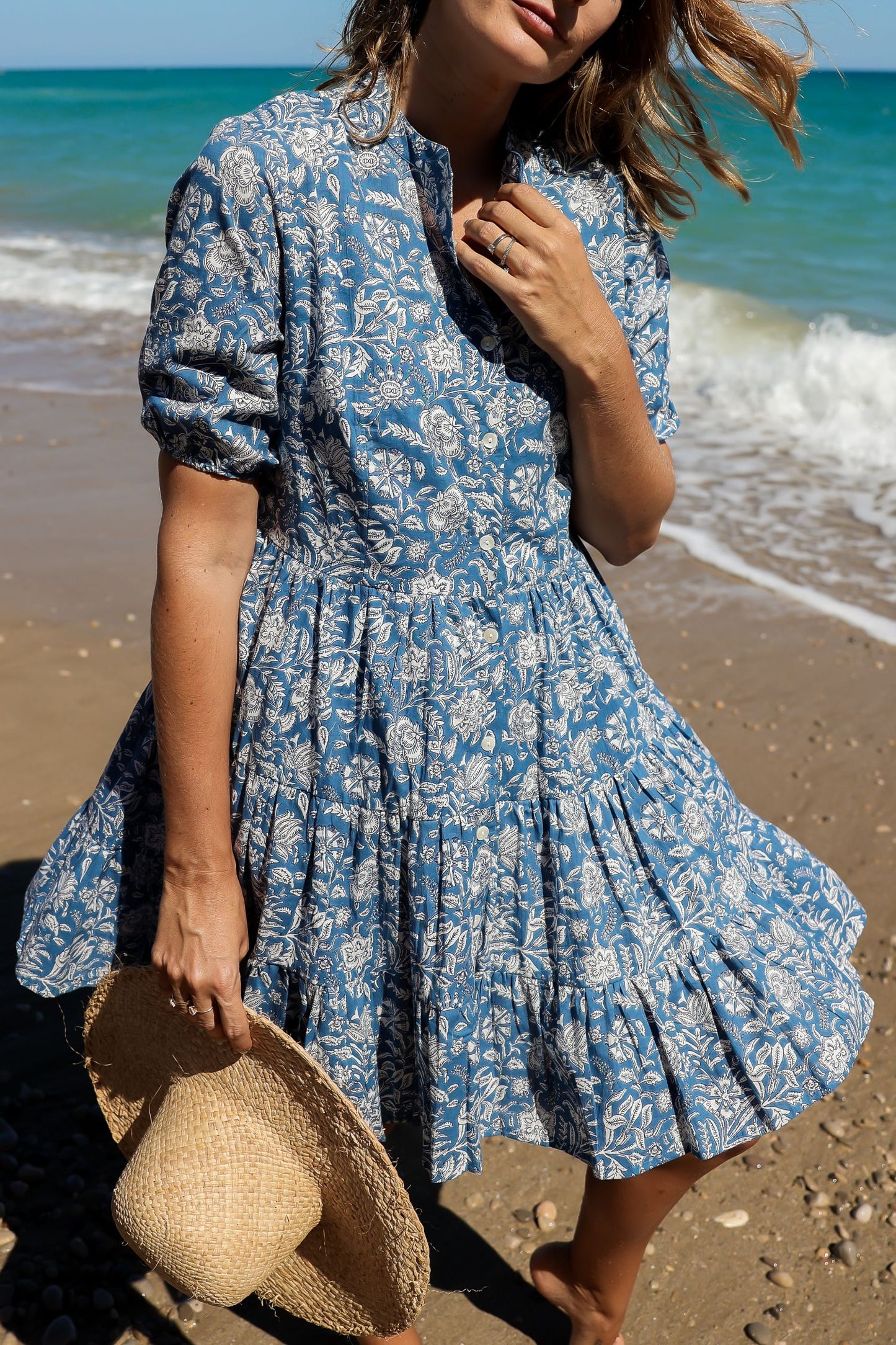 Balear Dress with Puff Sleeves