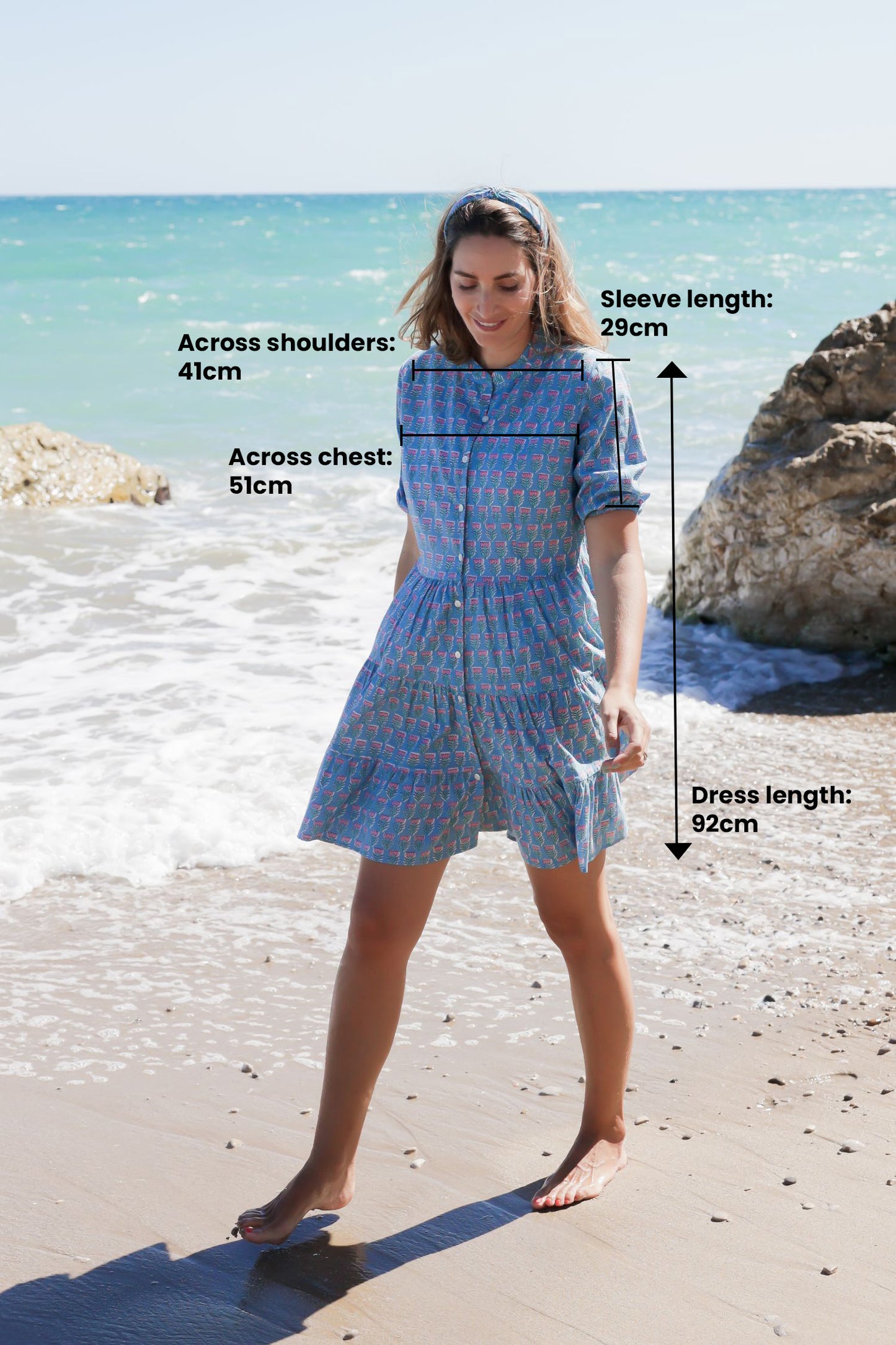 Balear Dress with Puff Sleeves